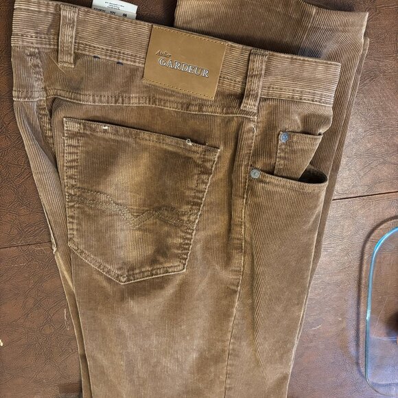 Men's Atelier Gardeur Corduroy Nigel 1 Pants Brown 34x30 - Picture 1 of 9